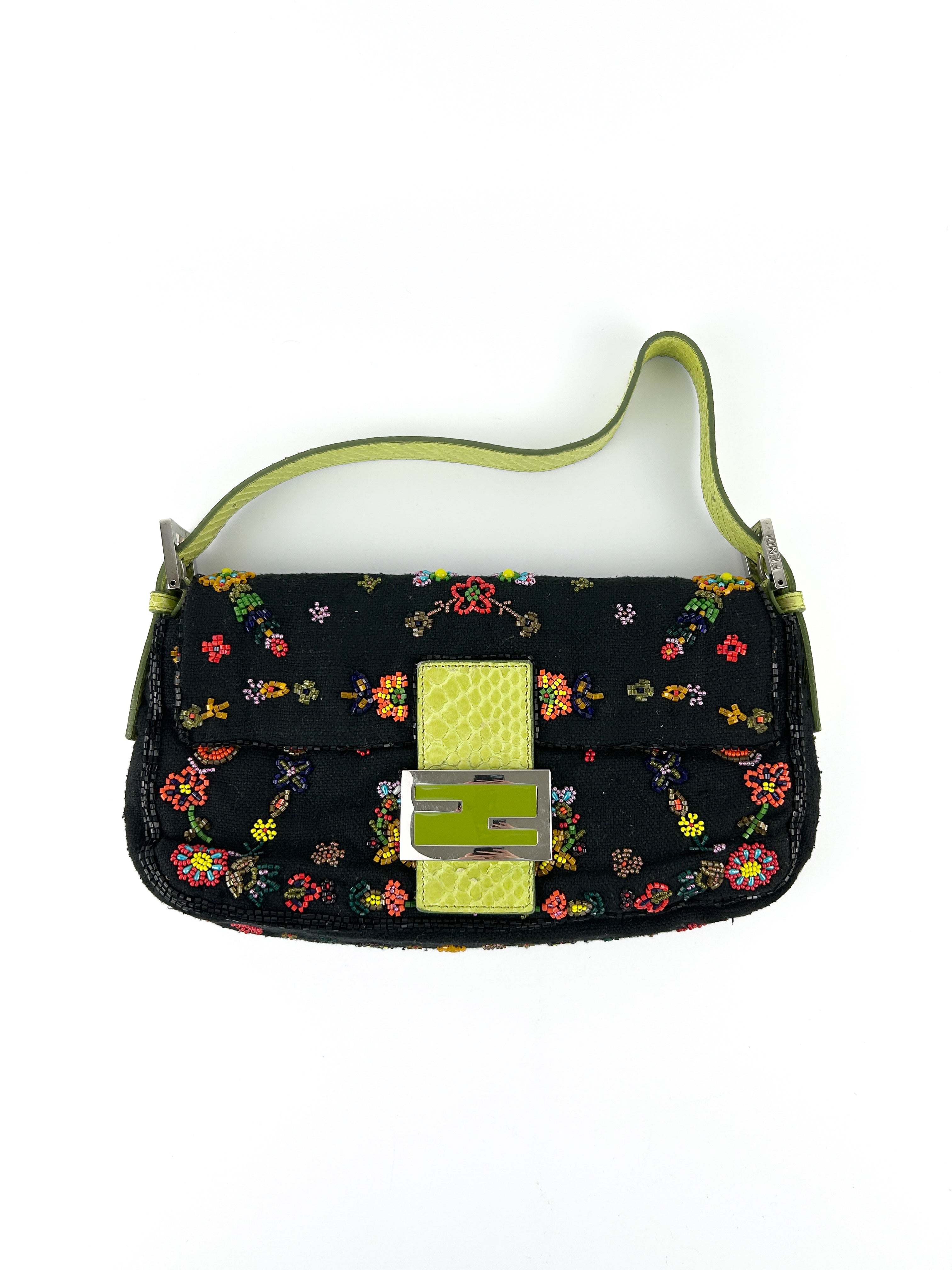 Vintage Fendi Beaded Baguette Shoulder Bag