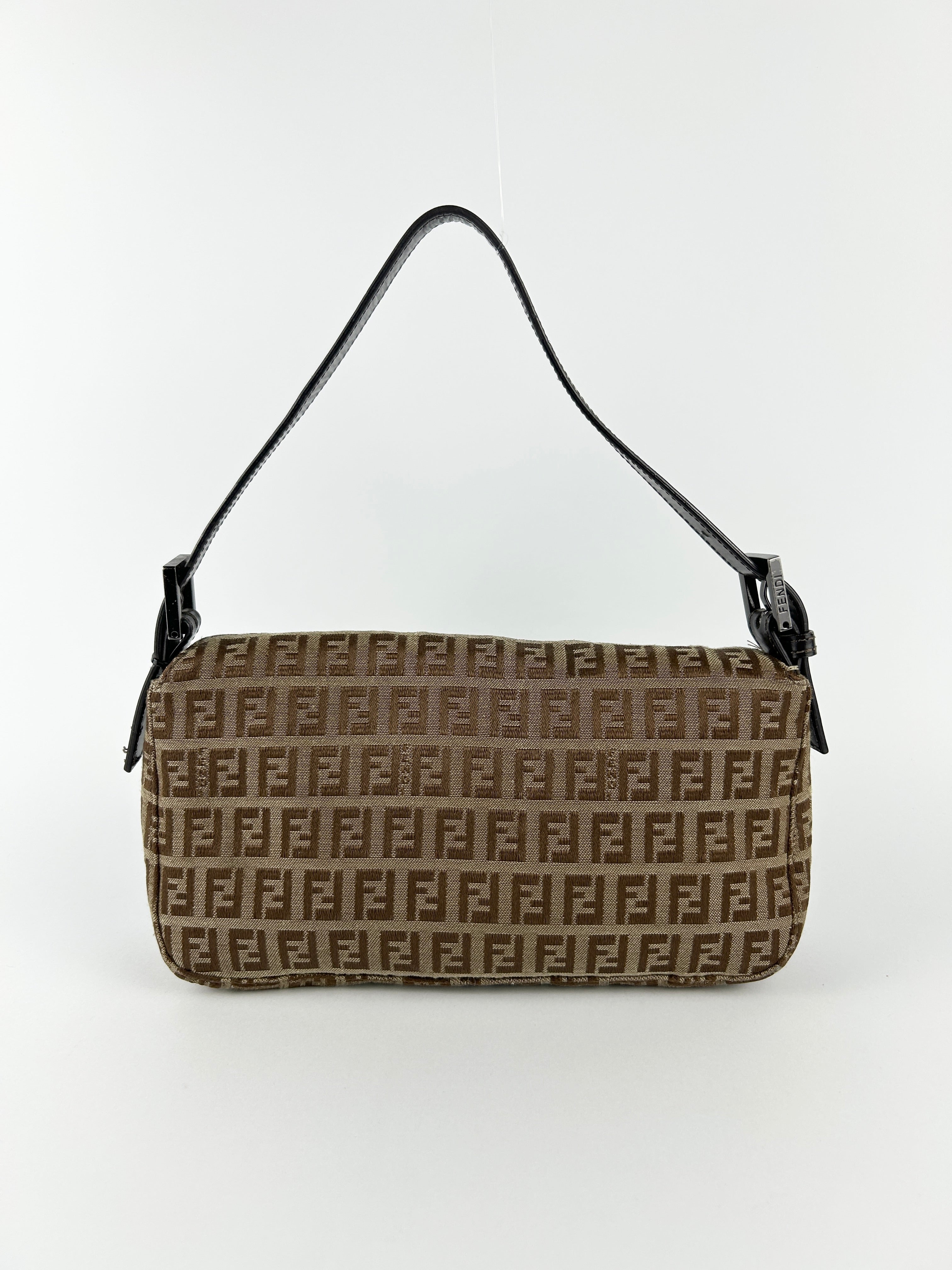 Vintage Fendi Zucca Baguette Shoulder Bag