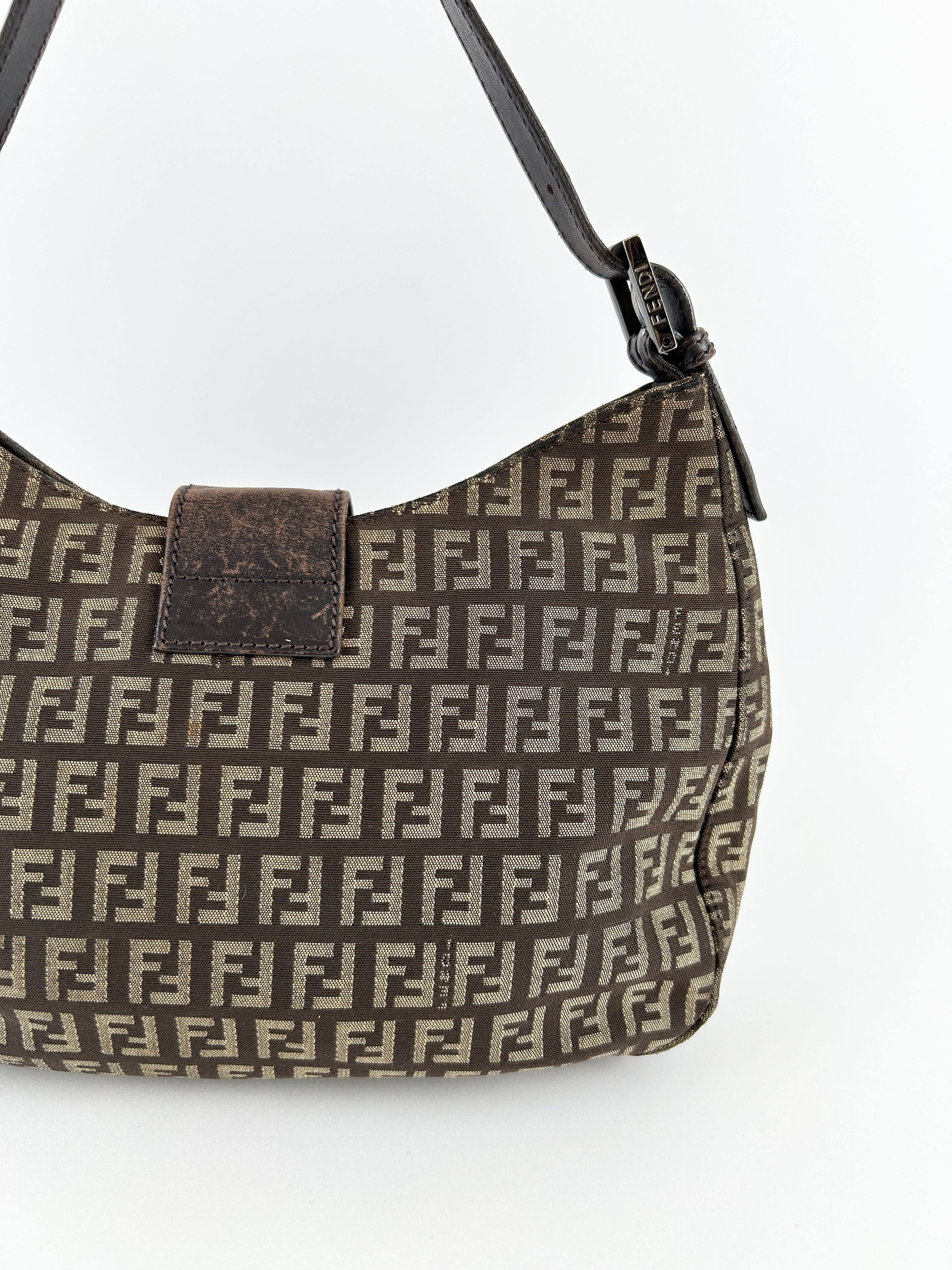 Vintage Fendi Zucca Shoulder Bag