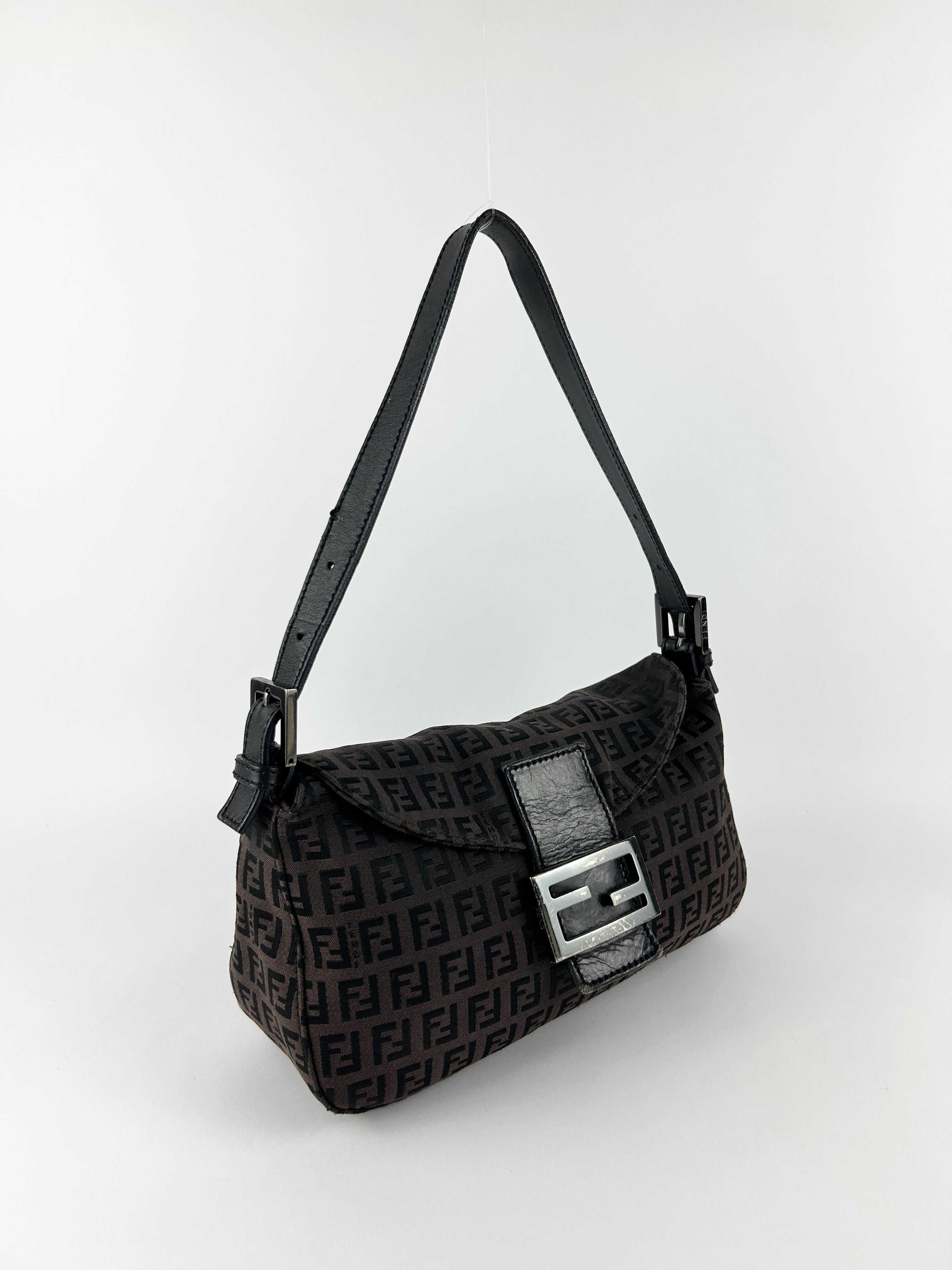 Vintage Fendi Zucca Baguette Shoulder Bag
