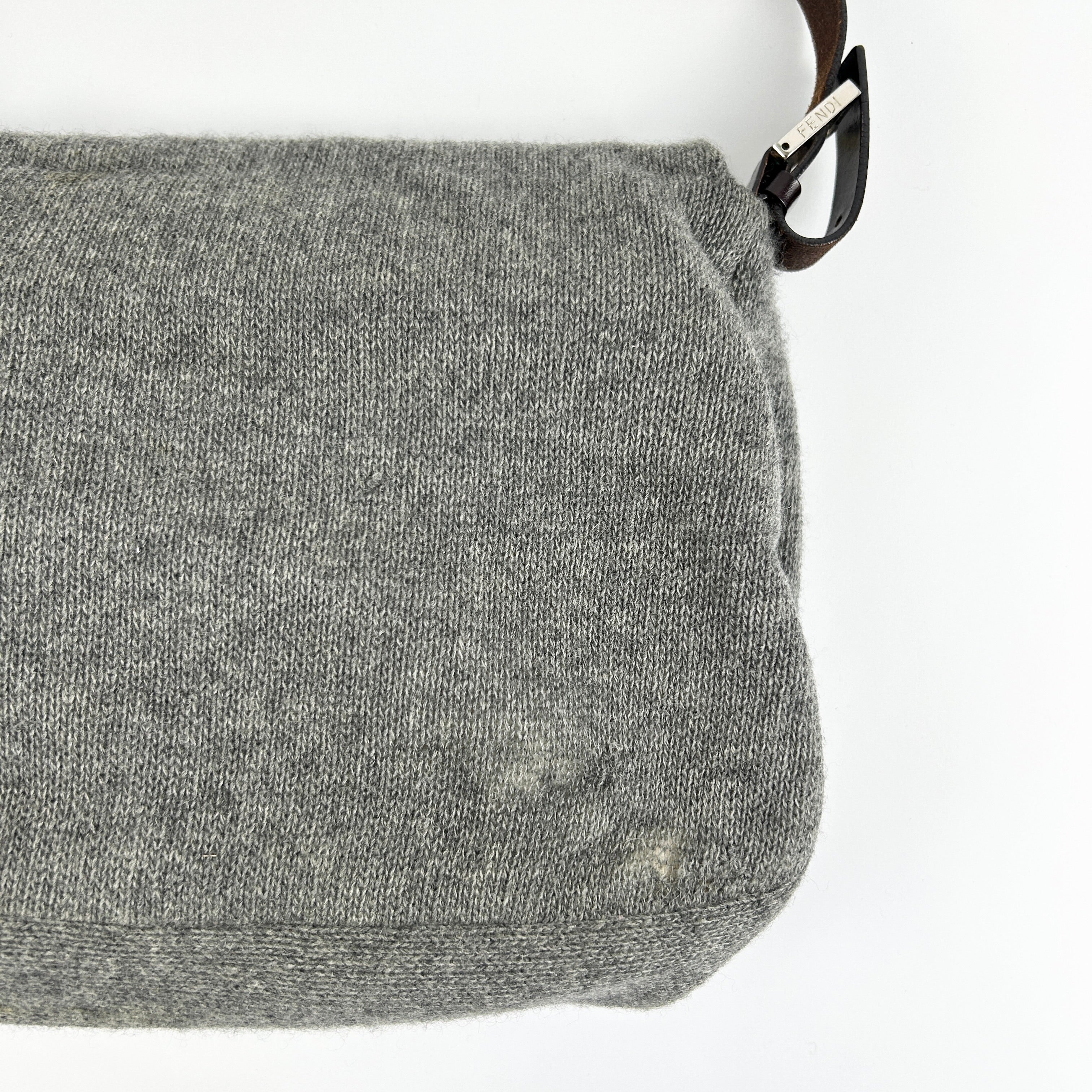 Vintage Fendi Wool Mamma Baguette Shoulder Bag