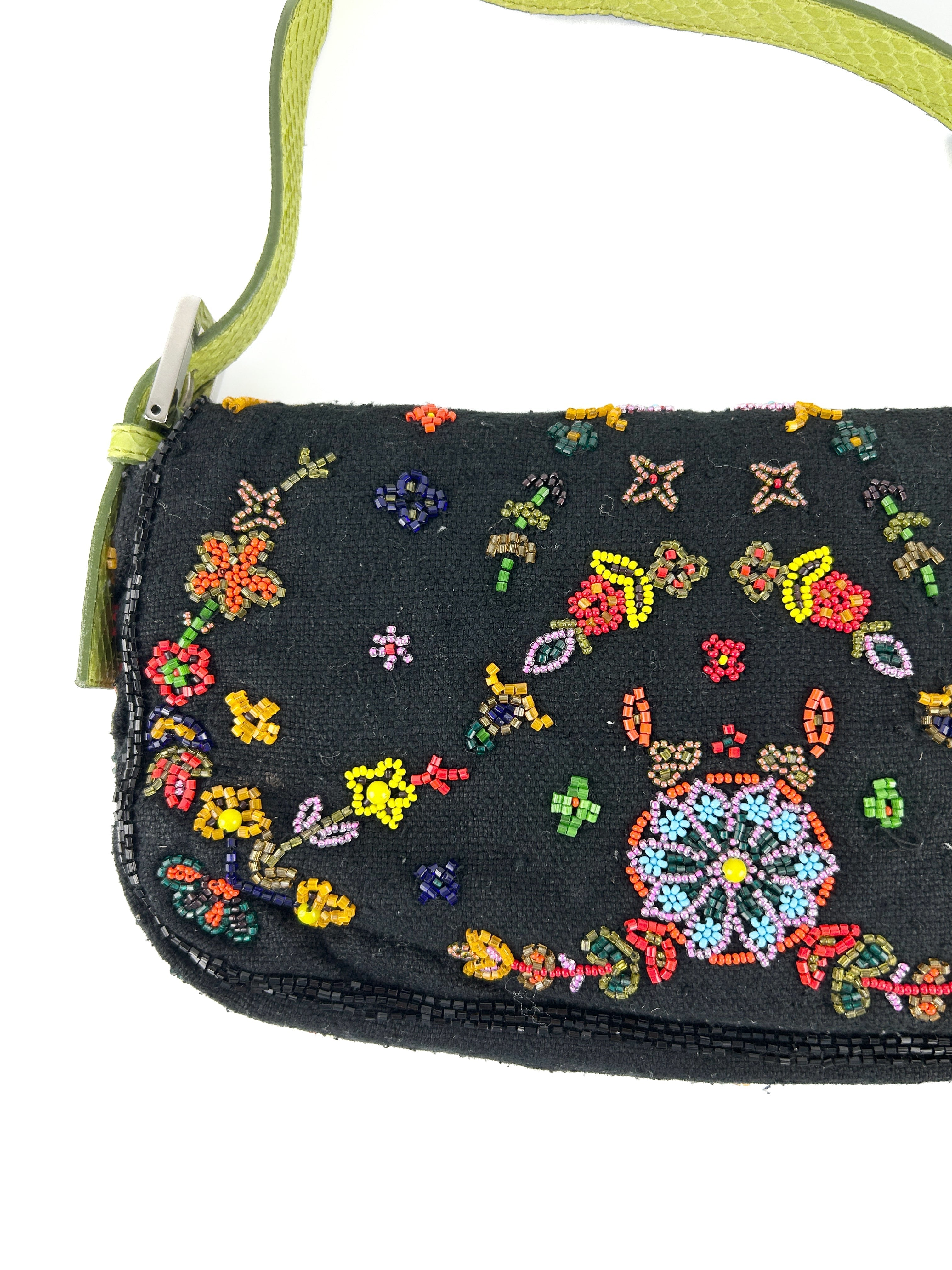 Vintage Fendi Beaded Baguette Shoulder Bag