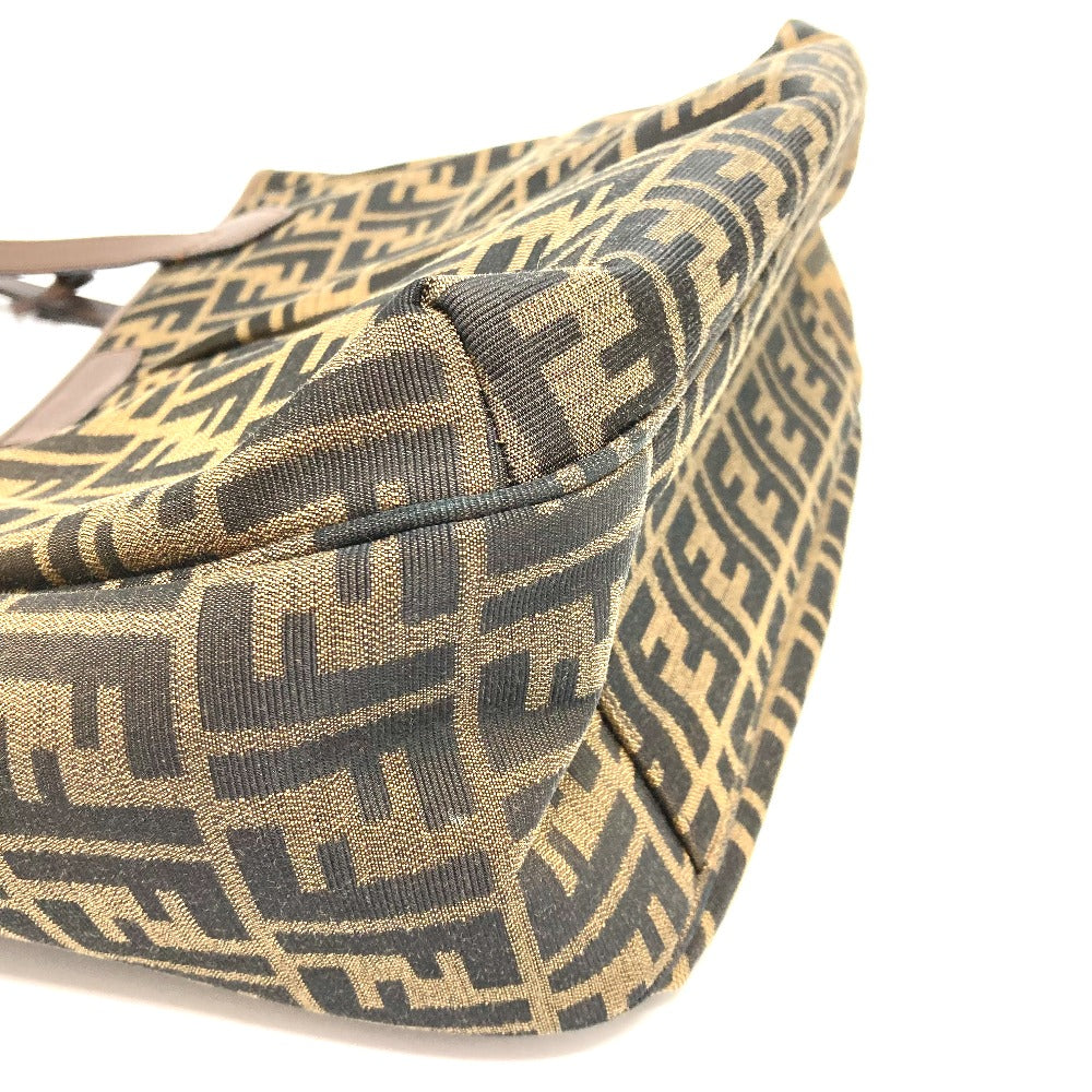 FENDI Tote Bag 8BH268 Leather / canvas Brown Zucca FF pattern Shoulder Women Used