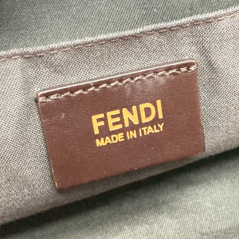 FENDI Handbag 8BN251 Leather / canvas Brown x purple type Pecan Women Used