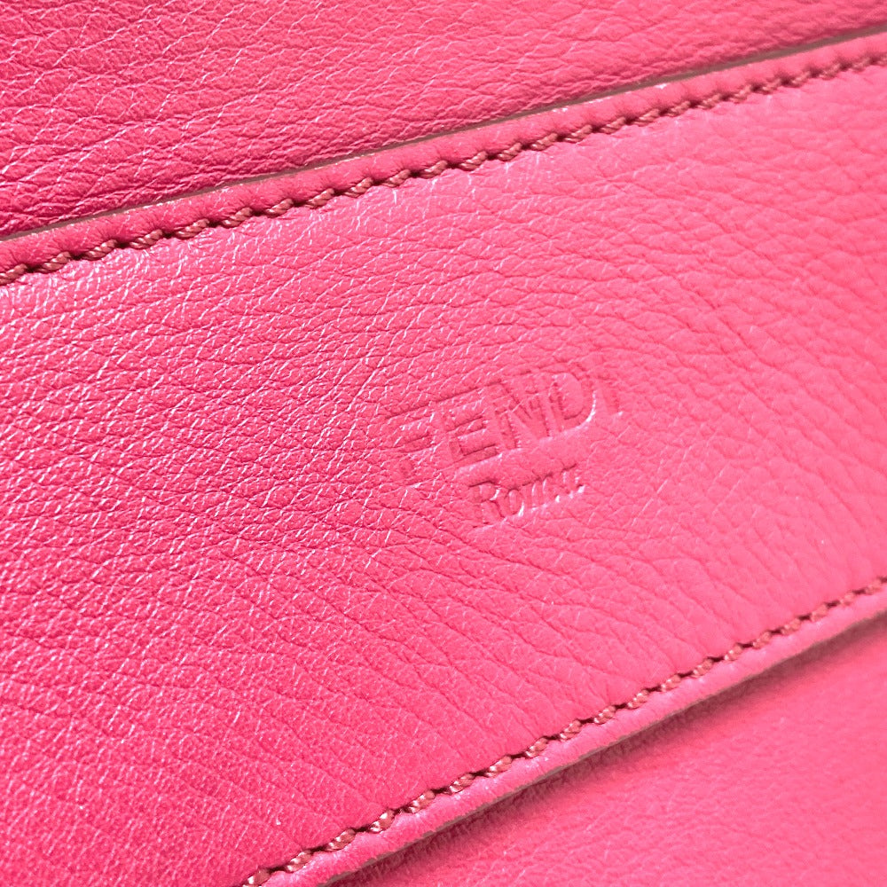 FENDI Handbag 8BN251 Leather / canvas Brown x purple type Pecan Women Used