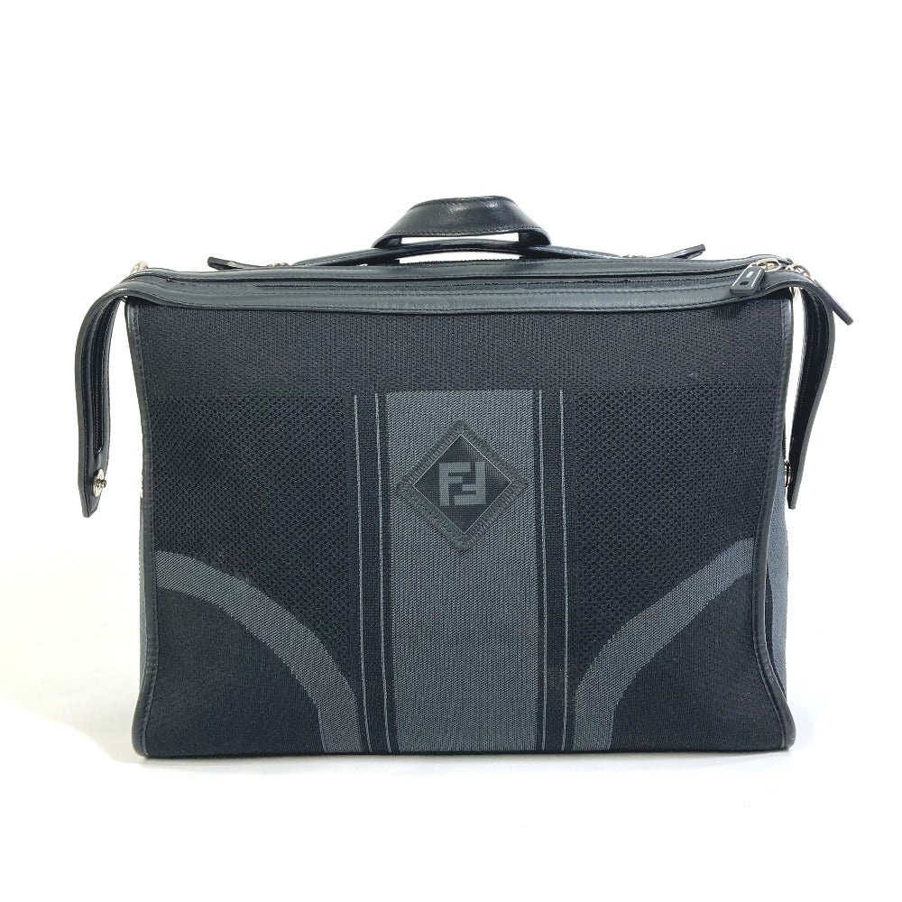 FENDI Business bag 7VA400 Canvas / leather Black Grey logo mesh bicolor mens Used