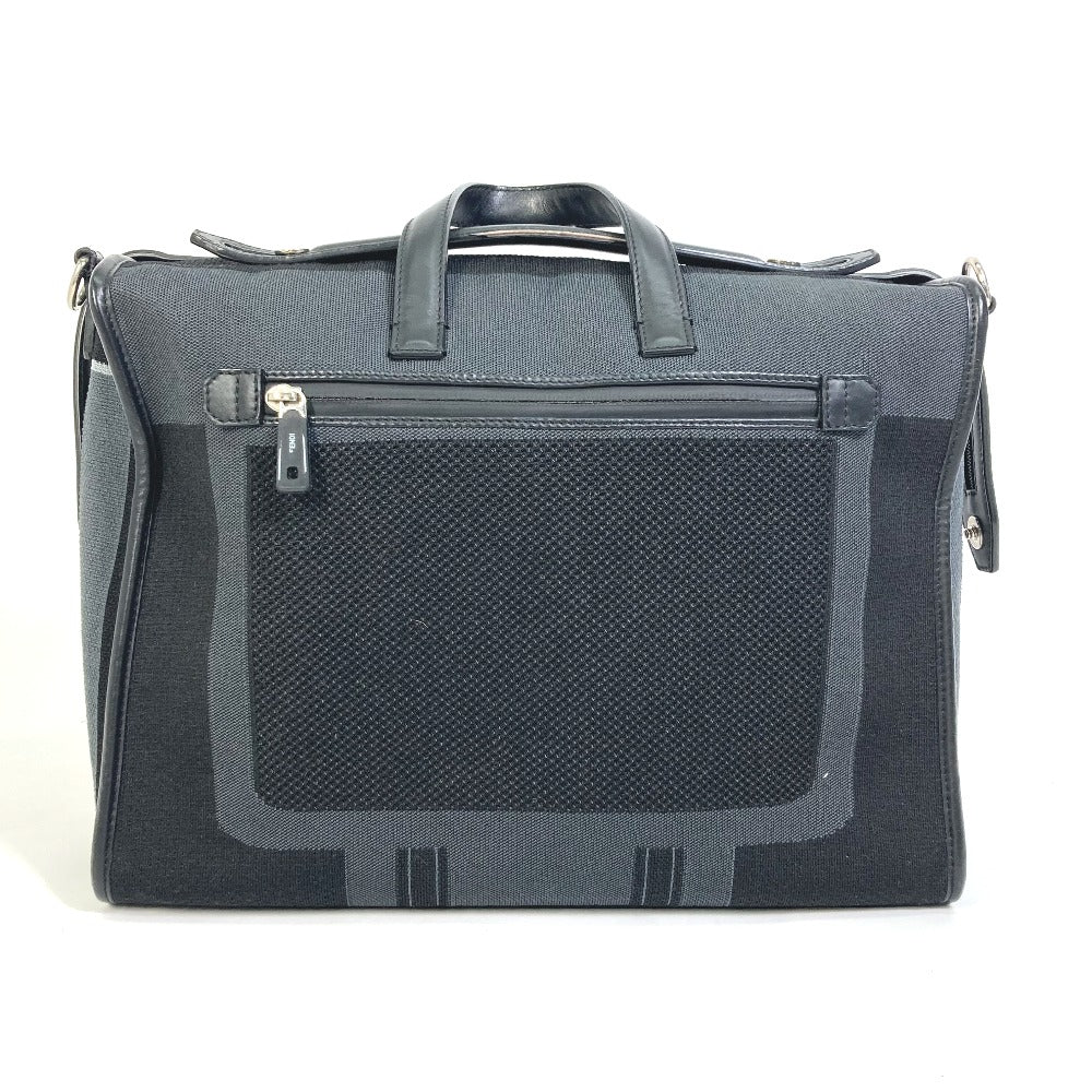 FENDI Business bag 7VA400 Canvas / leather Black Grey logo mesh bicolor mens Used