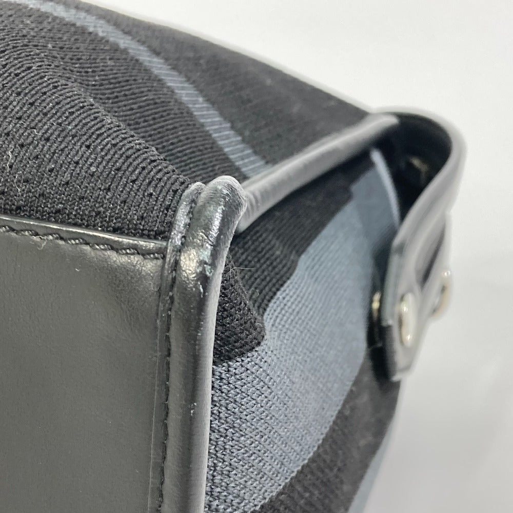FENDI Business bag 7VA400 Canvas / leather Black Grey logo mesh bicolor mens Used