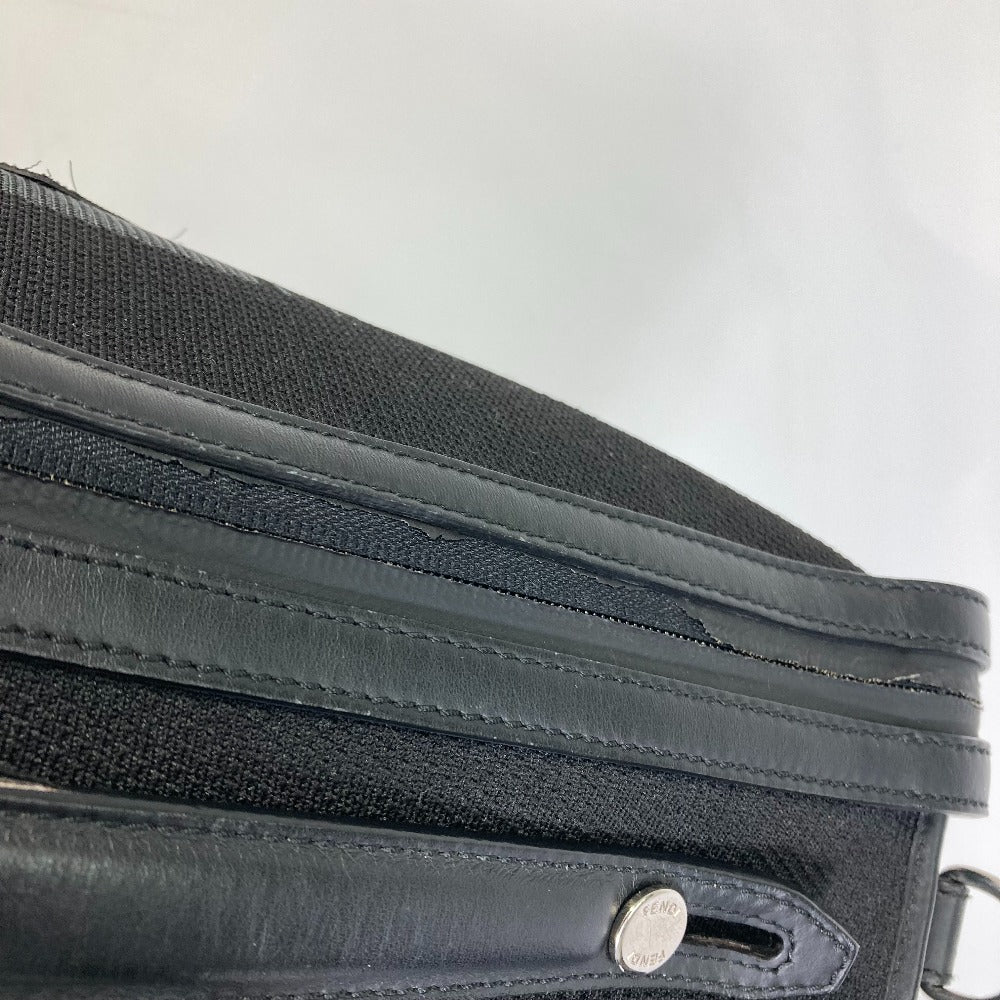 FENDI Business bag 7VA400 Canvas / leather Black Grey logo mesh bicolor mens Used