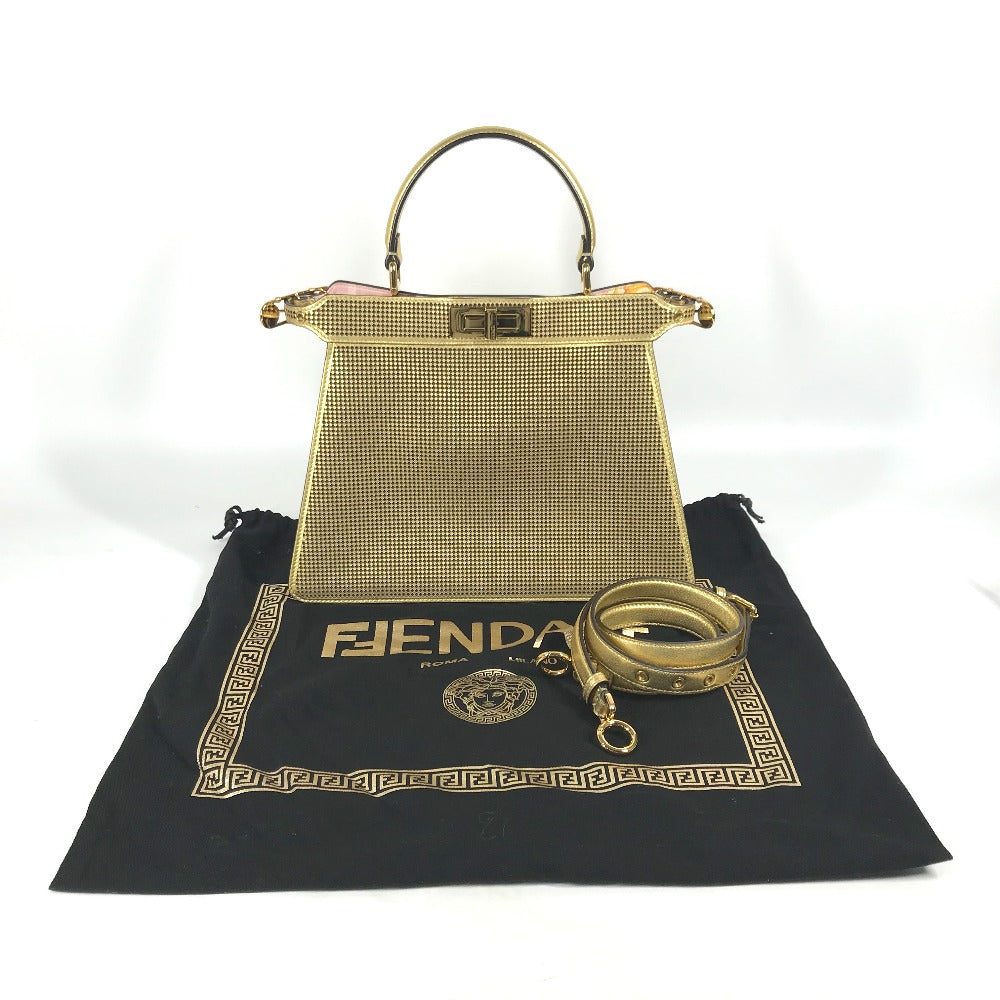 FENDI Handbag 8BN321 leather gold Versace VERSACE collaboration FENDACE Peekaboo Medium ISEEU Medium