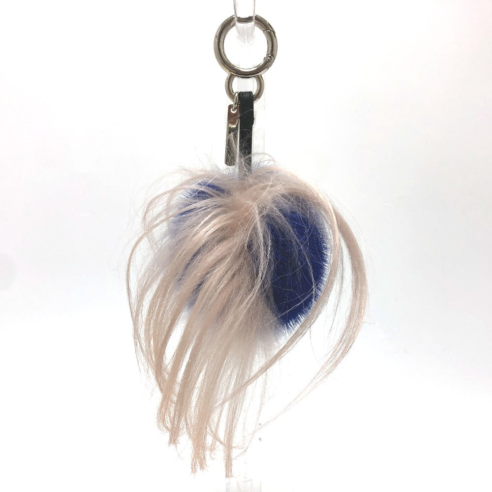 FENDI Bag charm fur blue Bag Bugs Bonbon charm Women Used