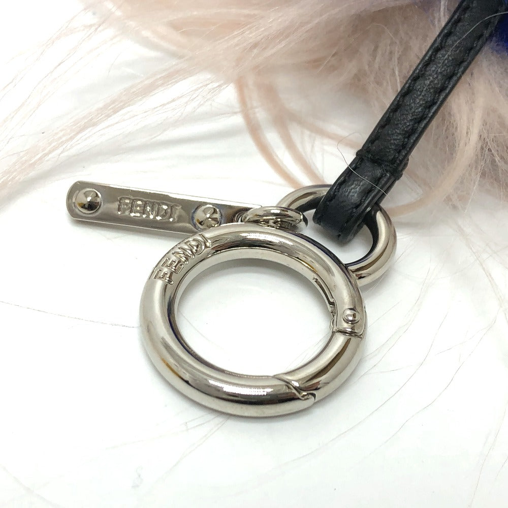 FENDI Bag charm fur blue Bag Bugs Bonbon charm Women Used