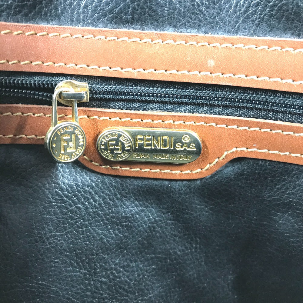 FENDI Handbag PVC / Leather Brown x khaki Alma type Pecan Women Used