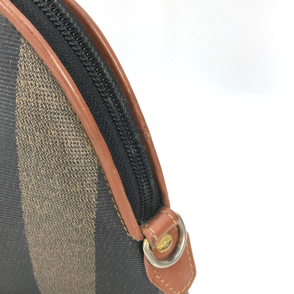 FENDI Handbag PVC / Leather Brown x khaki Alma type Pecan Women Used