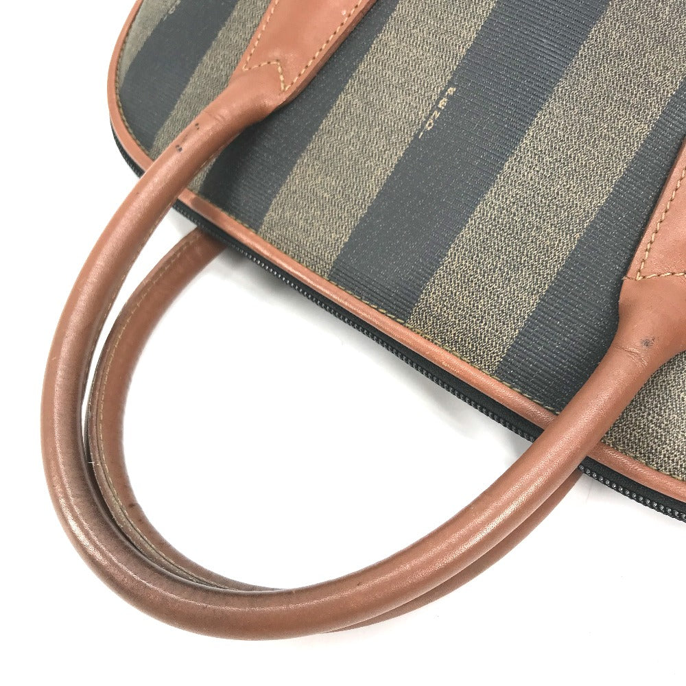 FENDI Handbag PVC / Leather Brown x khaki Alma type Pecan Women Used