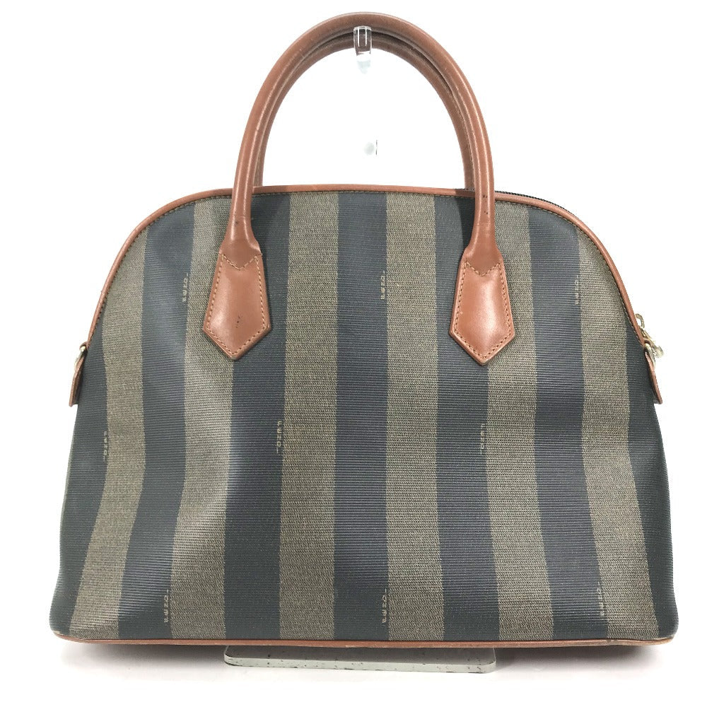 FENDI Handbag PVC / Leather Brown x khaki Alma type Pecan Women Used