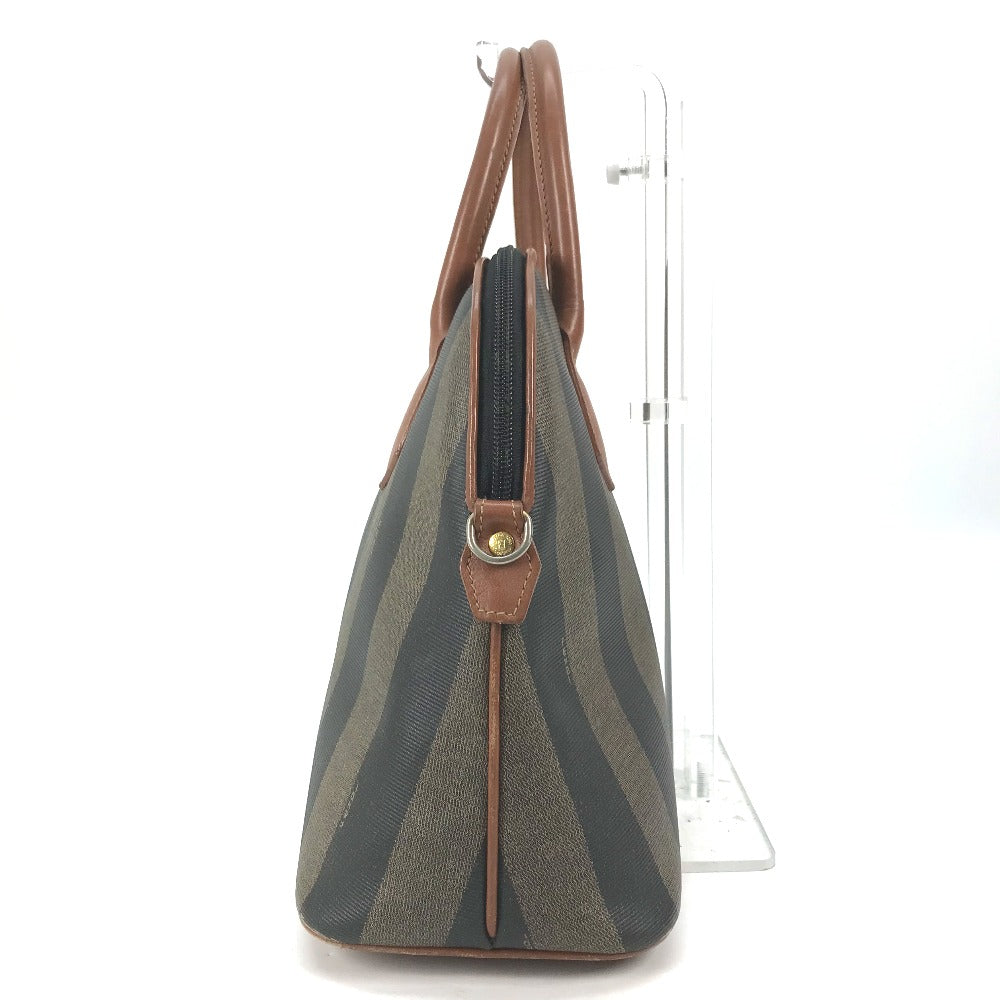 FENDI Handbag PVC / Leather Brown x khaki Alma type Pecan Women Used