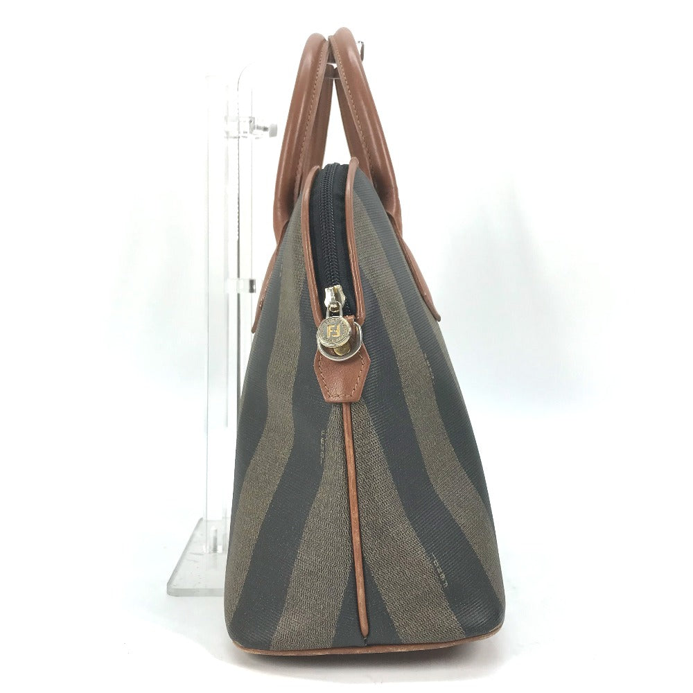 FENDI Handbag PVC / Leather Brown x khaki Alma type Pecan Women Used