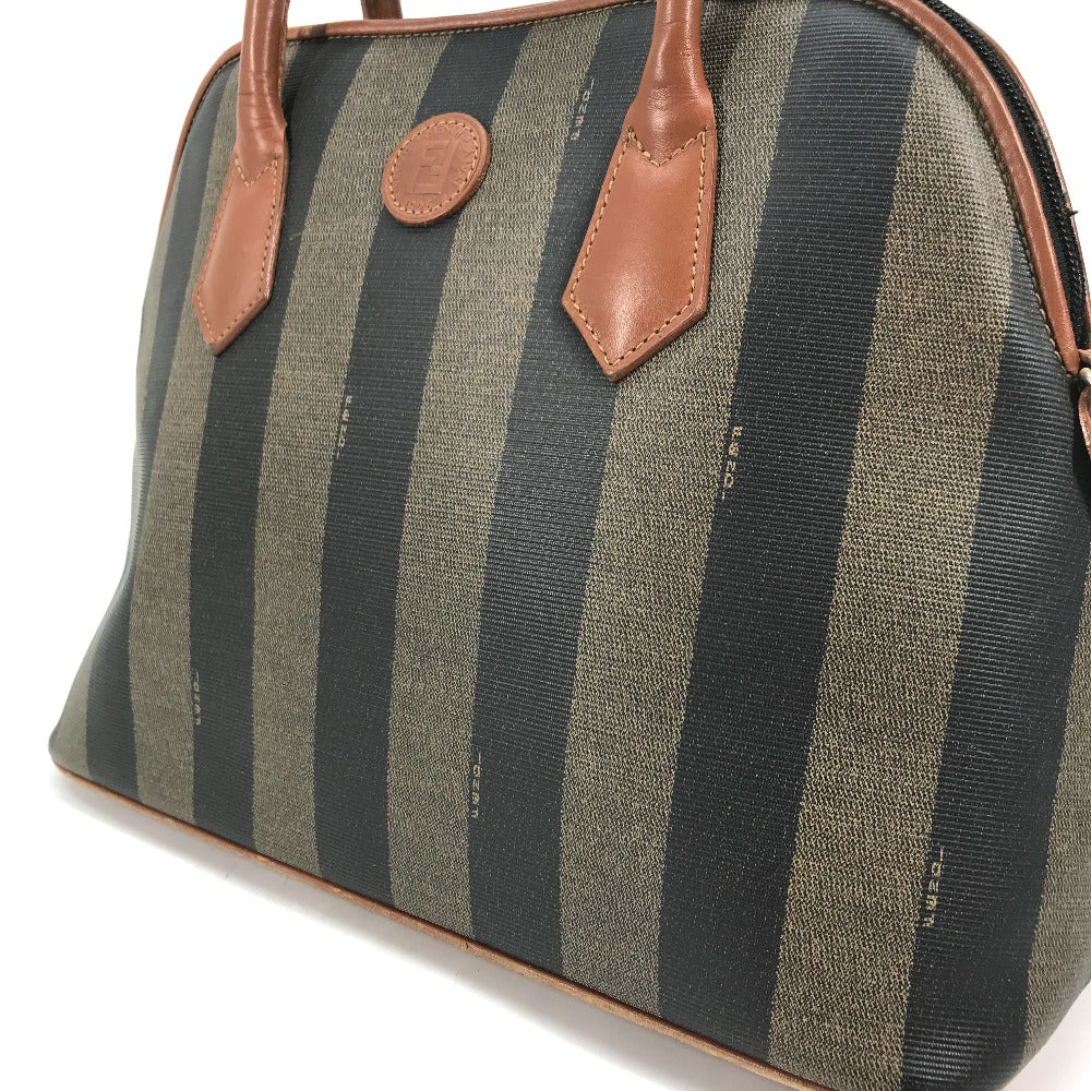FENDI Handbag PVC / Leather Brown x khaki Alma type Pecan Women Used