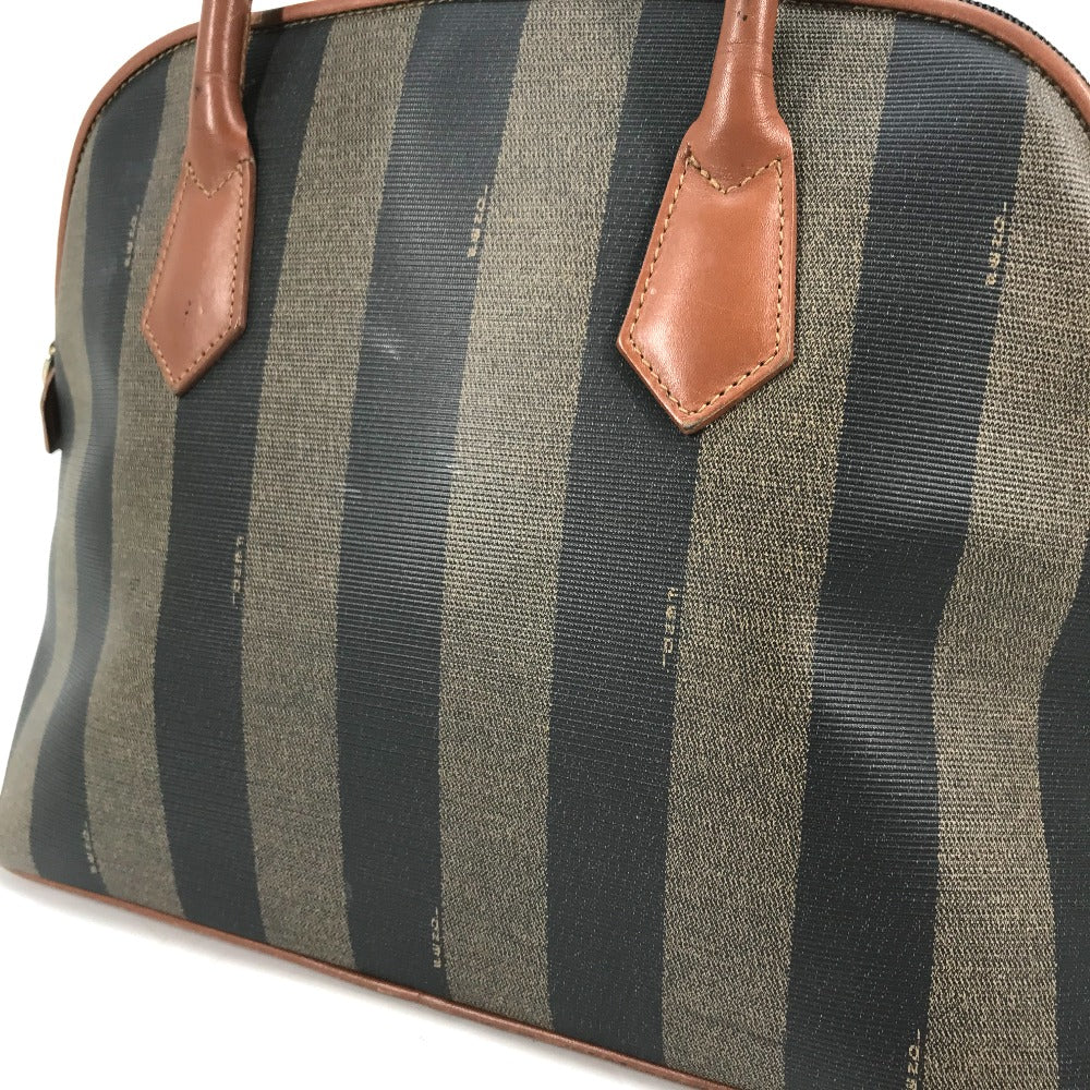 FENDI Handbag PVC / Leather Brown x khaki Alma type Pecan Women Used