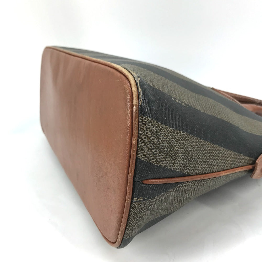 FENDI Handbag PVC / Leather Brown x khaki Alma type Pecan Women Used