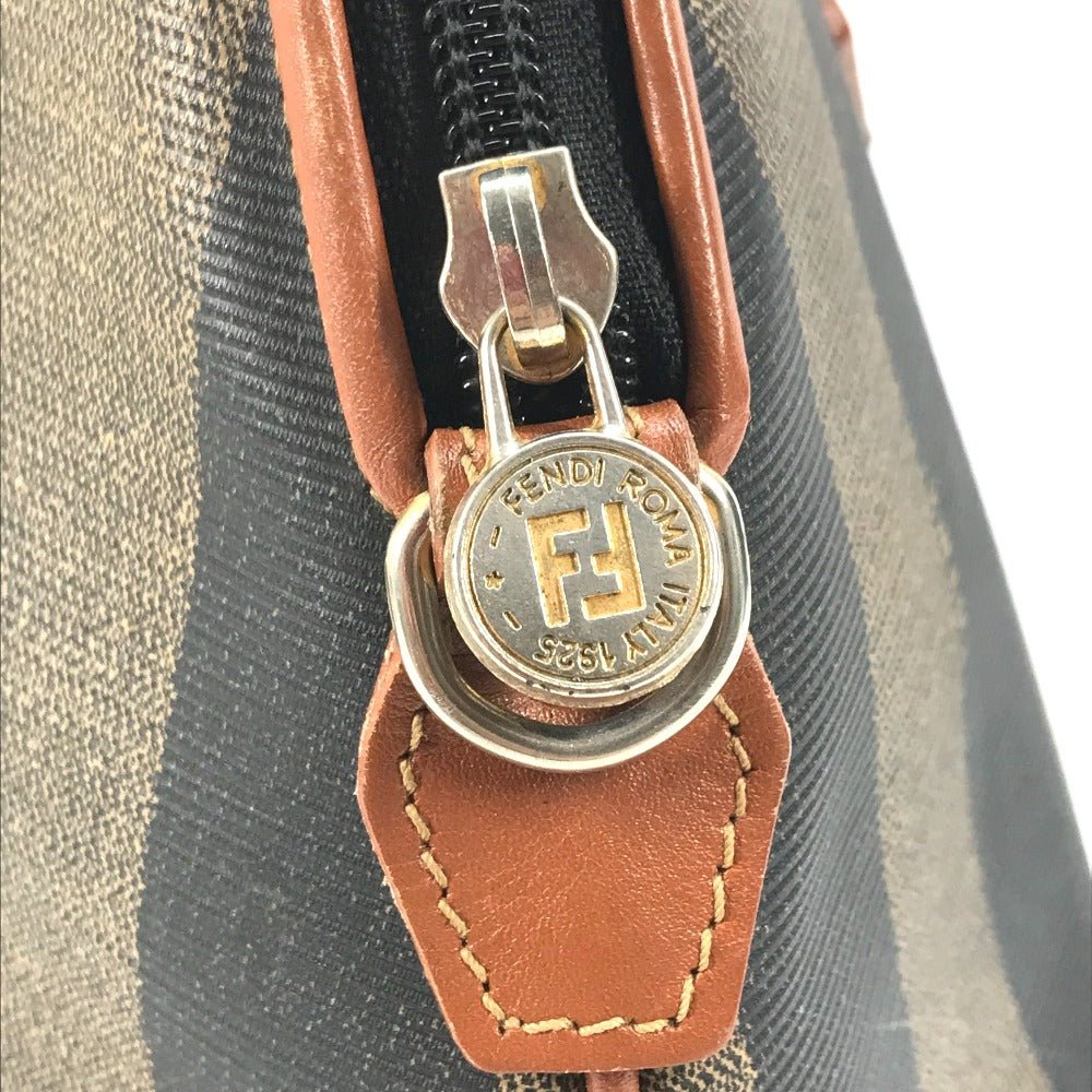 FENDI Handbag PVC / Leather Brown x khaki Alma type Pecan Women Used