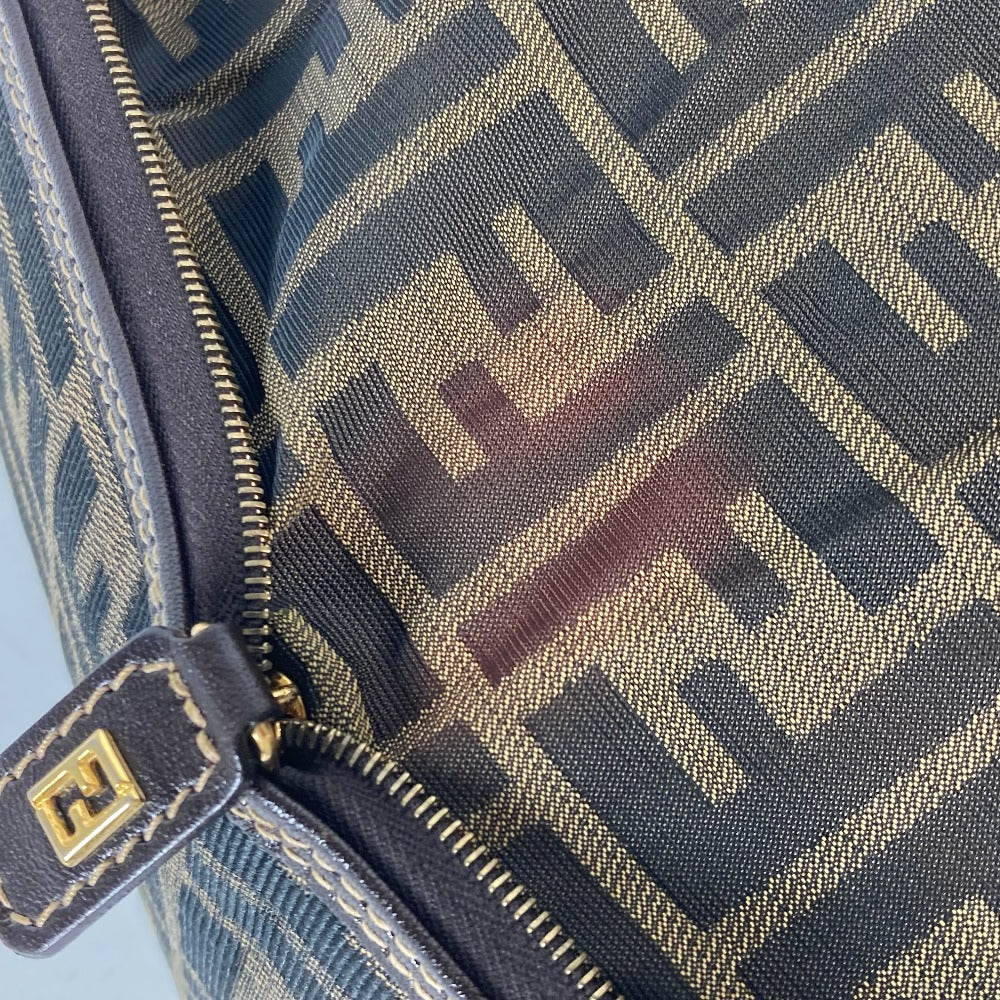 FENDI Shoulder Bag Nylon Brown Bag Tote Bag shawl Zucca folding logo Women Used