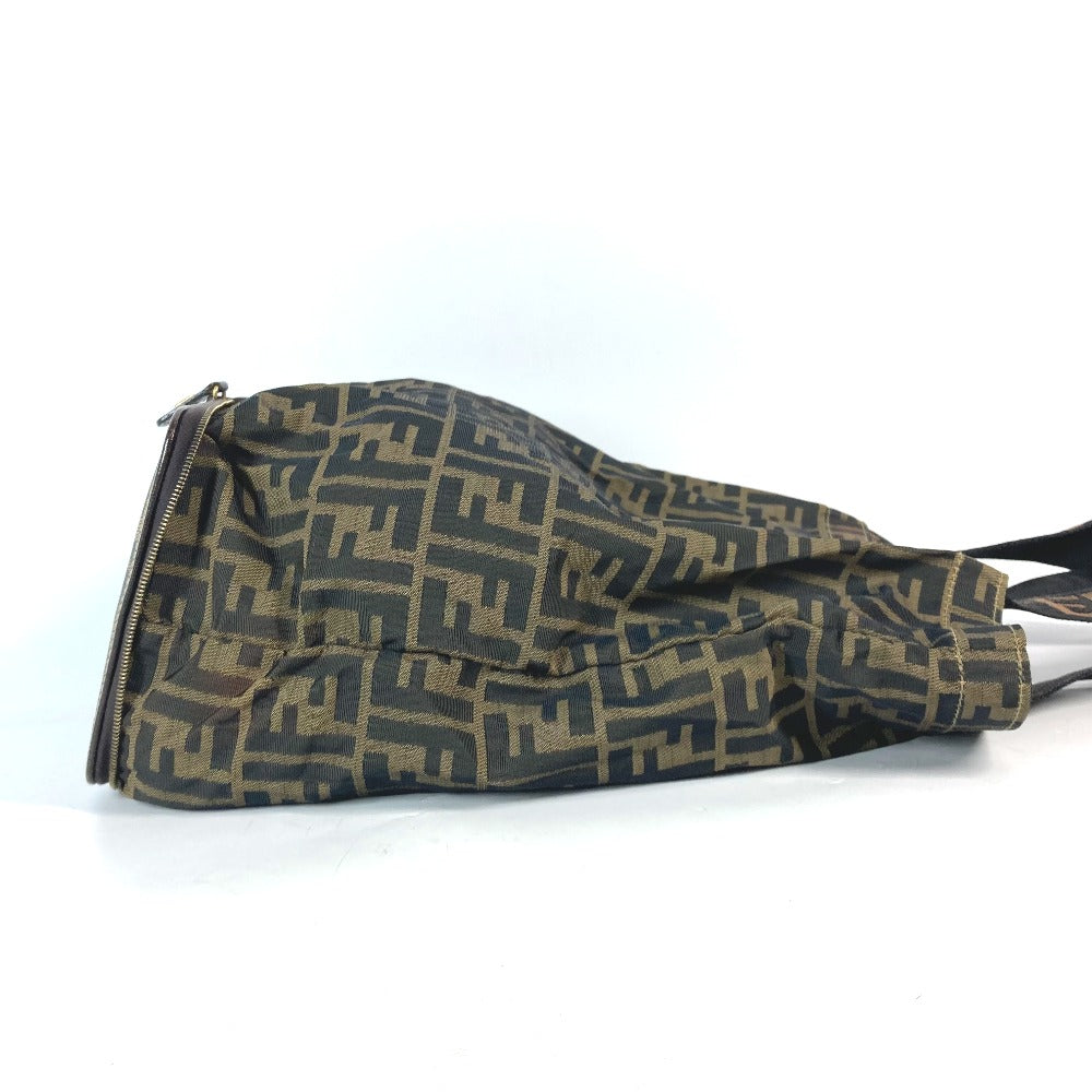 FENDI Shoulder Bag Nylon Brown Bag Tote Bag shawl Zucca folding logo Women Used