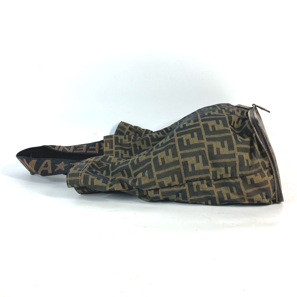 FENDI Shoulder Bag Nylon Brown Bag Tote Bag shawl Zucca folding logo Women Used
