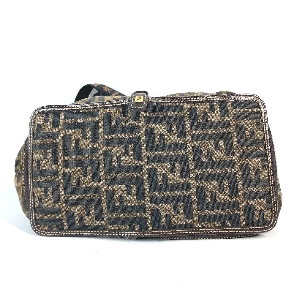 FENDI Shoulder Bag Nylon Brown Bag Tote Bag shawl Zucca folding logo Women Used