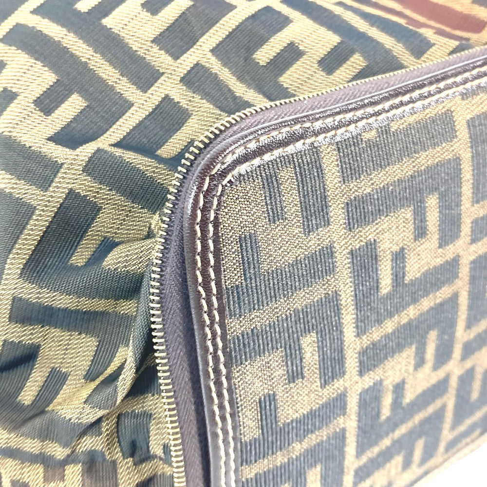 FENDI Shoulder Bag Nylon Brown Bag Tote Bag shawl Zucca folding logo Women Used