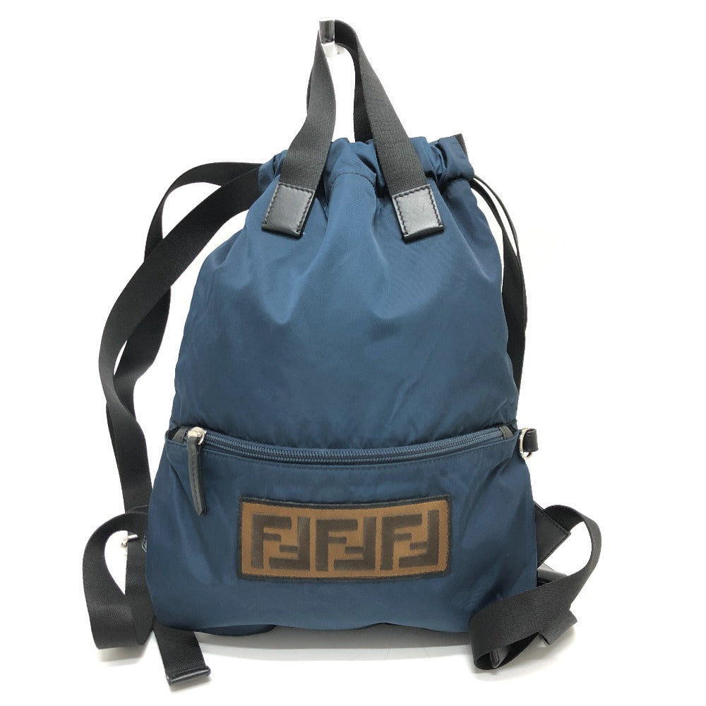 FENDI Backpack 8BZ045 Nylon Navy Zucca logo unisex(Unisex) Used