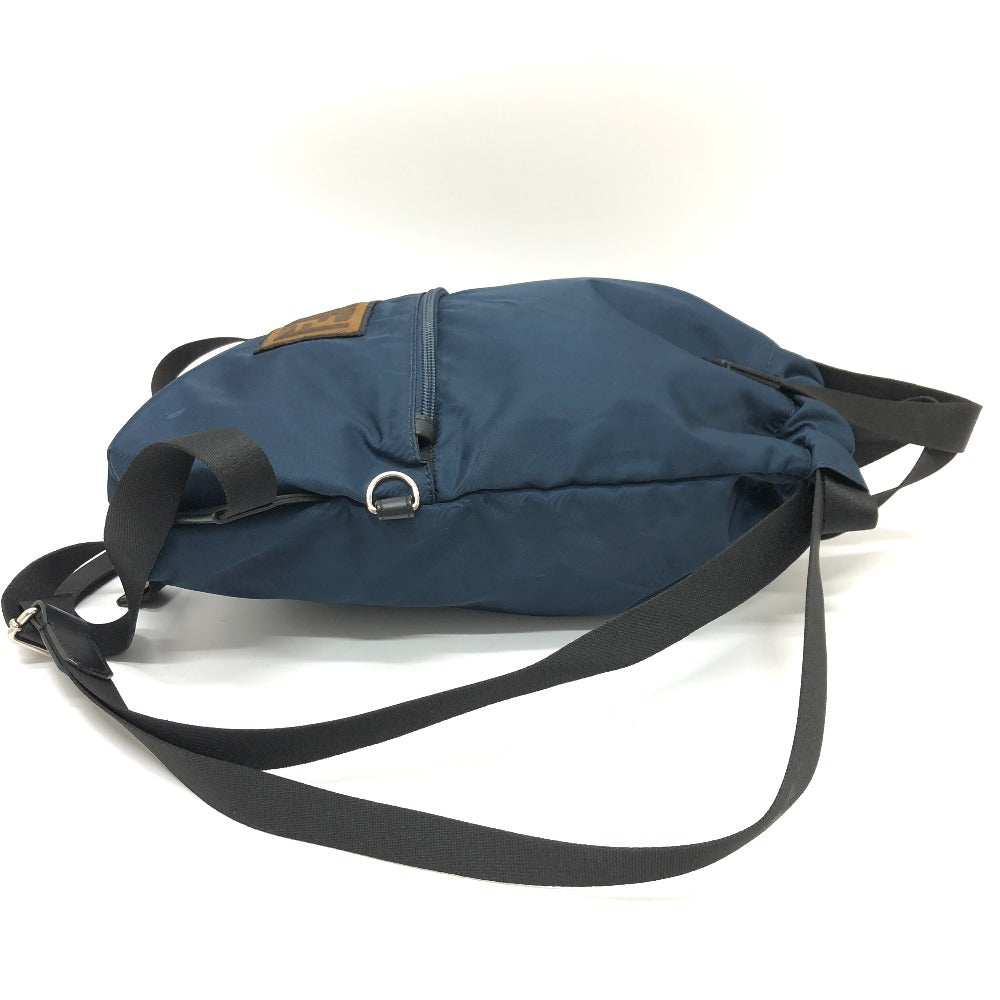 FENDI Backpack 8BZ045 Nylon Navy Zucca logo unisex(Unisex) Used