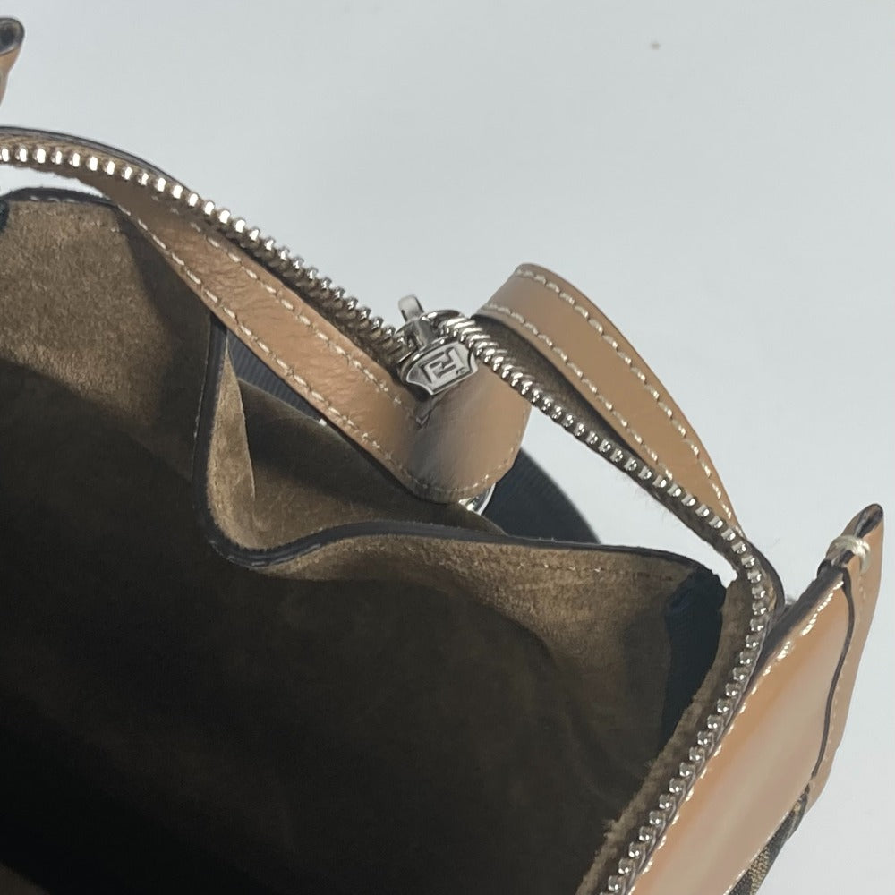 FENDI Handbag 7VA571 Canvas / leather Brown Zucca SOFT TRUNK