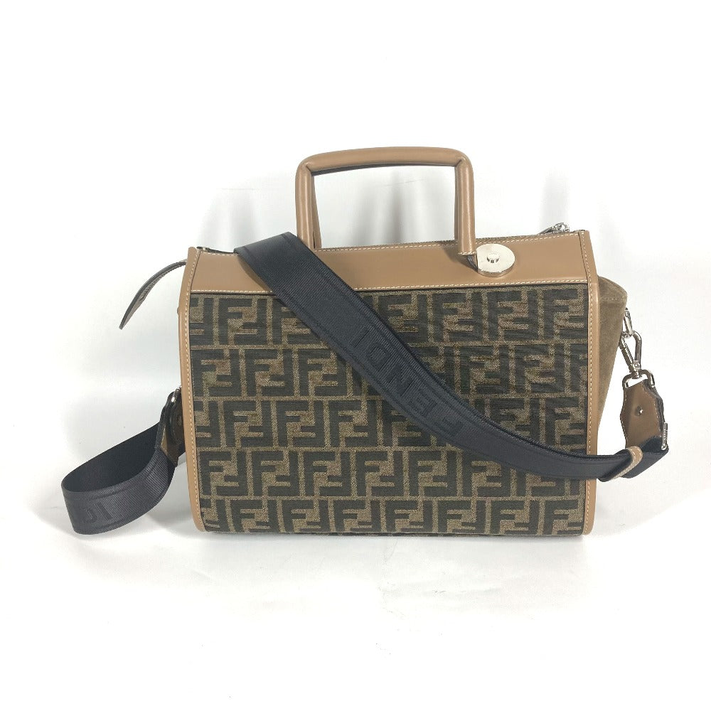 FENDI Handbag 7VA571 Canvas / leather Brown Zucca SOFT TRUNK