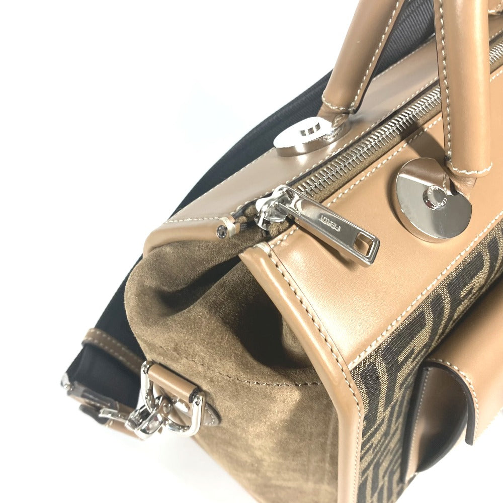 FENDI Handbag 7VA571 Canvas / leather Brown Zucca SOFT TRUNK