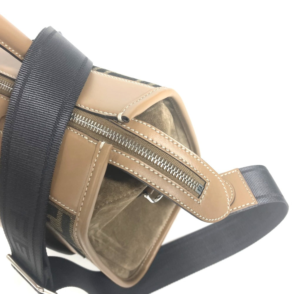 FENDI Handbag 7VA571 Canvas / leather Brown Zucca SOFT TRUNK