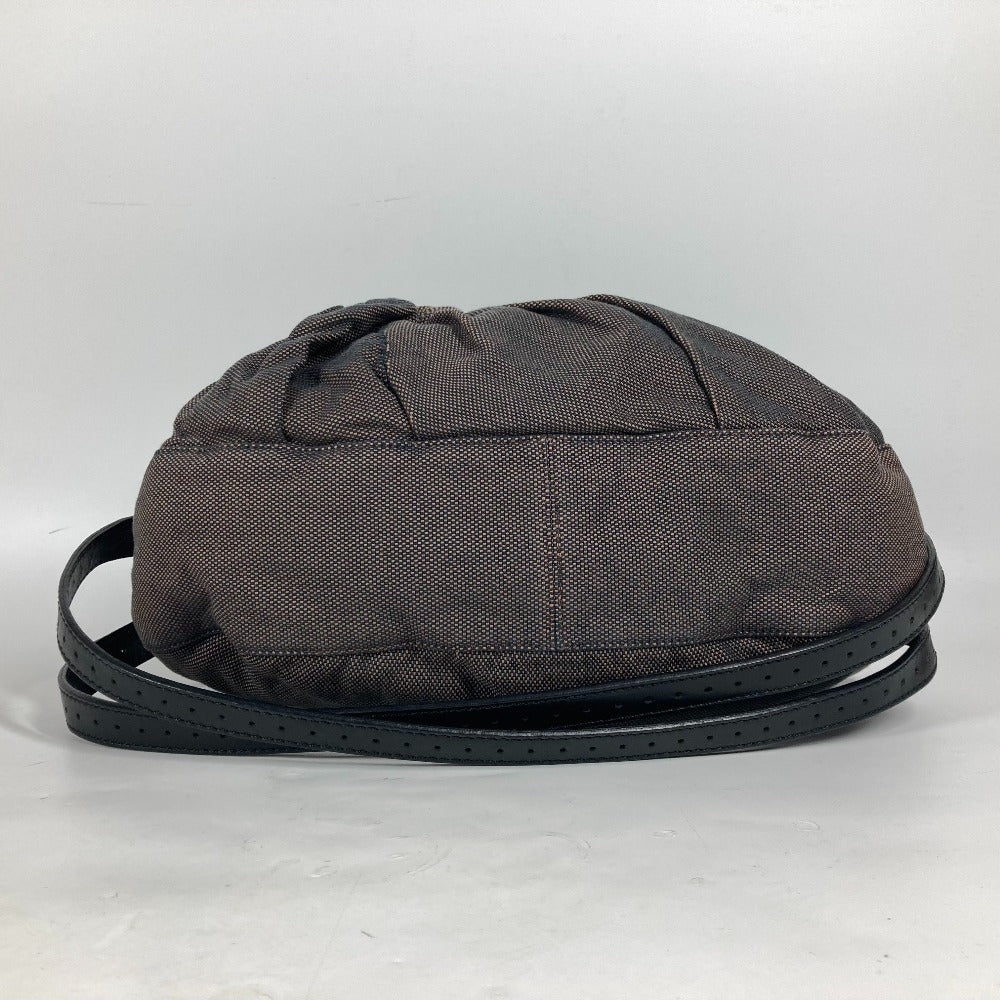 FENDI Shoulder Bag Canvas / leather Brown bag shawl Ribbon Ribon Women Used