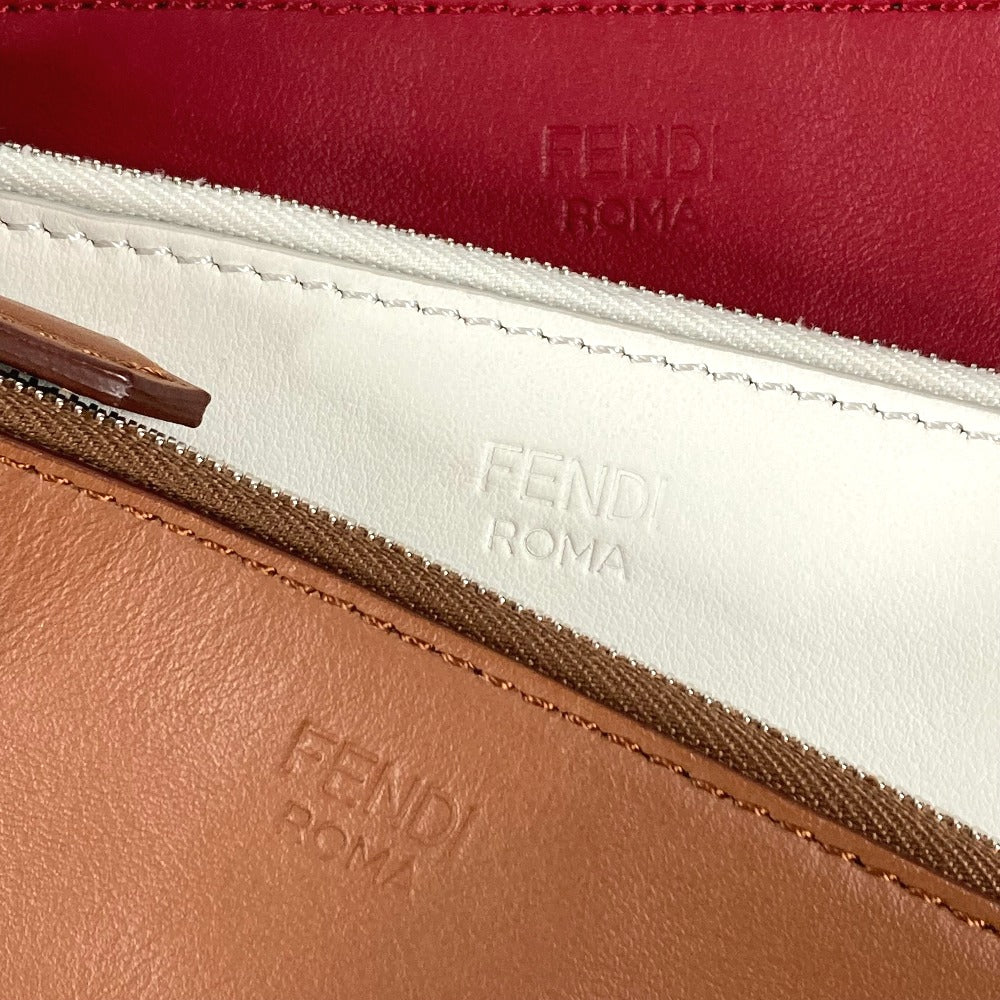 FENDI Clutch bag 8BS001 leather Red Triplet unisex(Unisex) Used