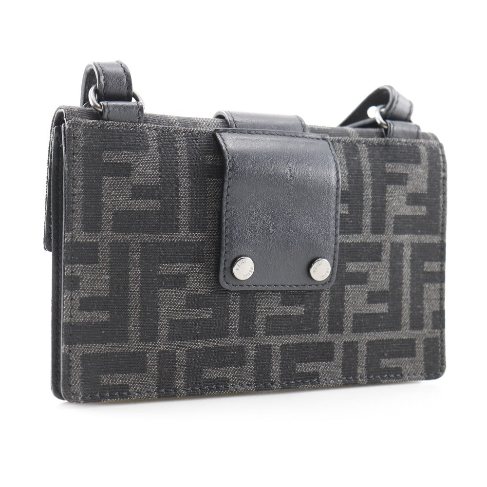 FENDI Shoulder Bag 7M0295 Nylon canvas, leather black clutch 3WAY Marsupio Baguette mens Used