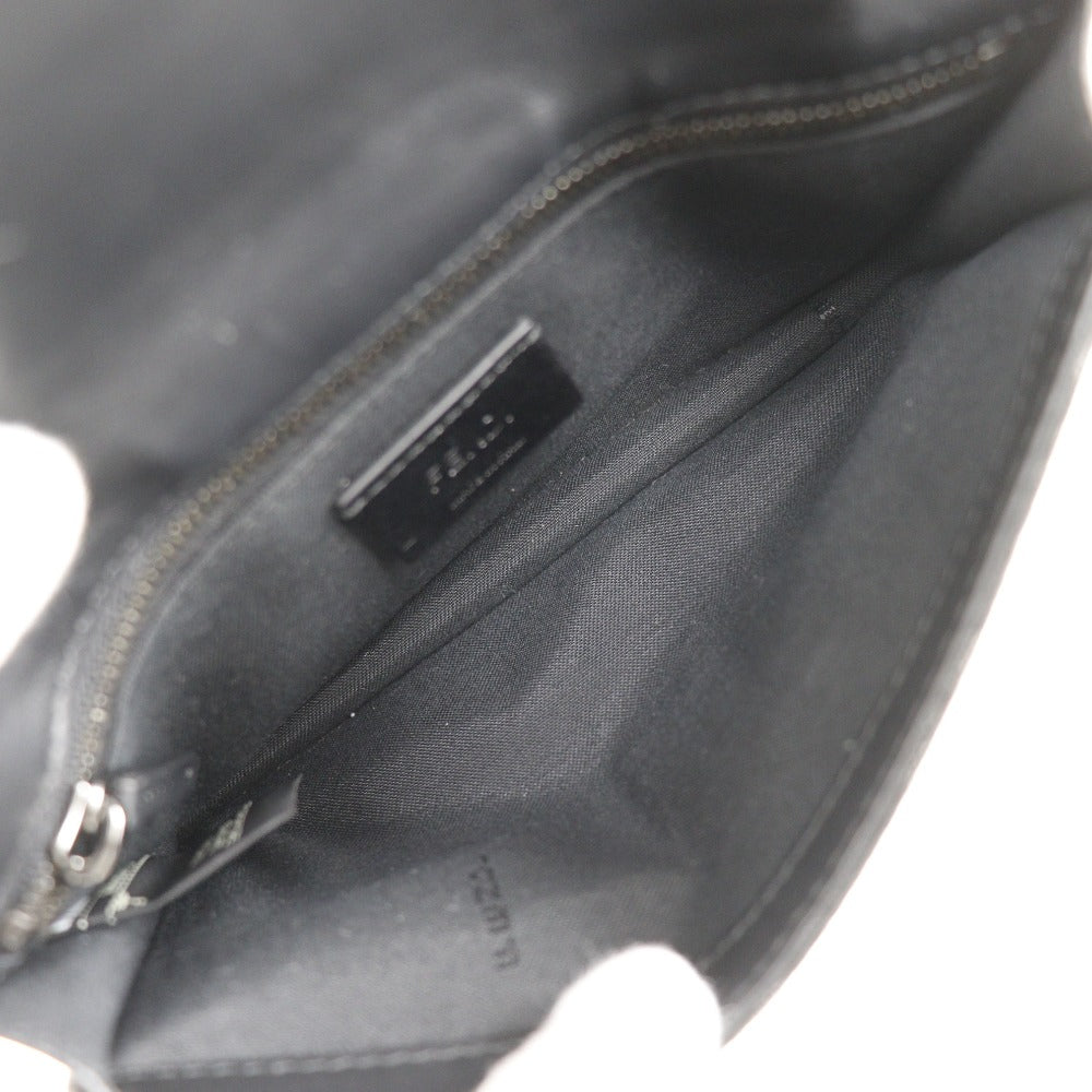 FENDI Shoulder Bag 7M0295 Nylon canvas, leather black clutch 3WAY Marsupio Baguette mens Used