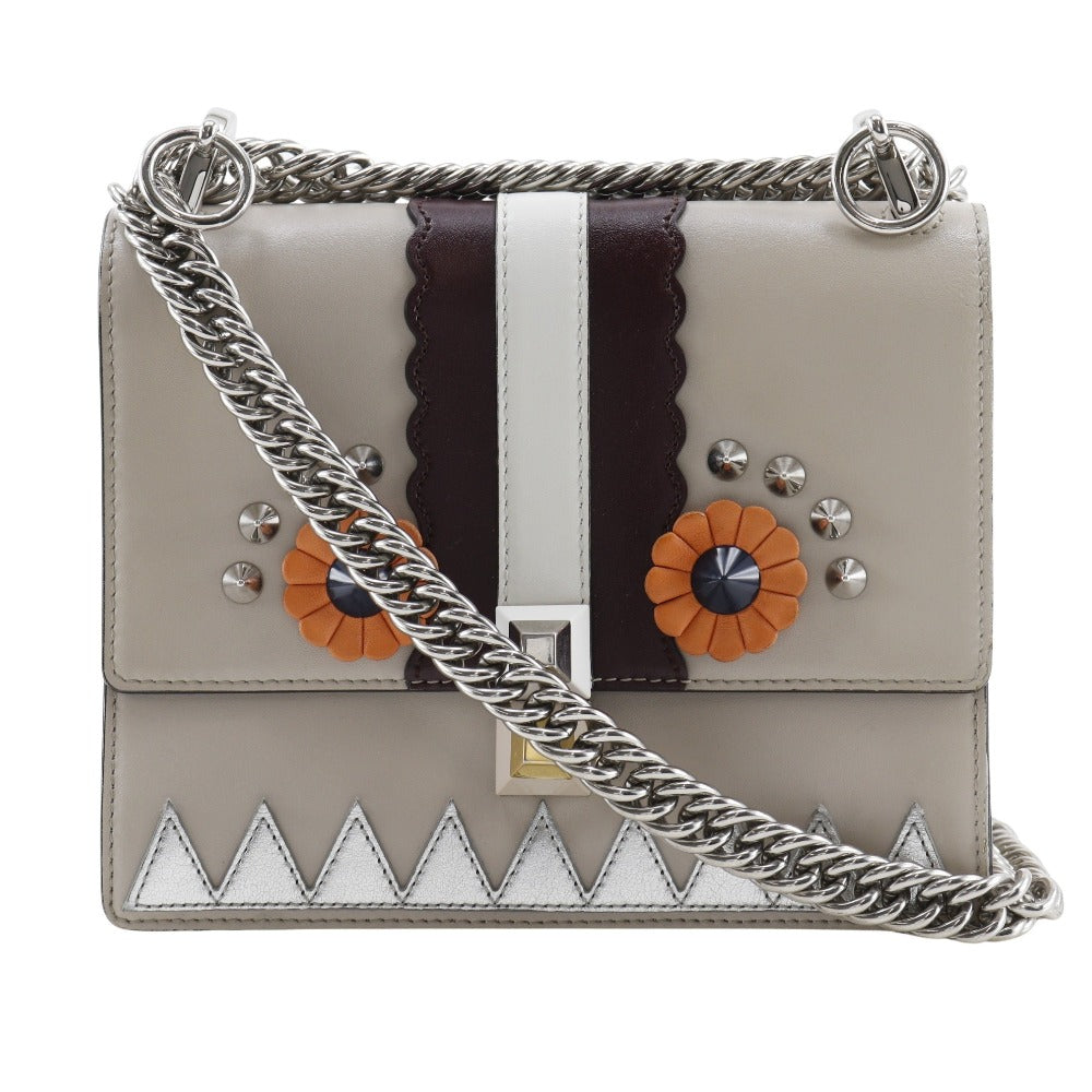 FENDI Shoulder Bag 8M0381-9JU Calfskin beige Studs Mini canai Women Used