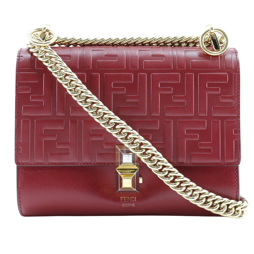 FENDI Shoulder Bag 8M0381 A417 Calfskin Red Mini canai Women Used