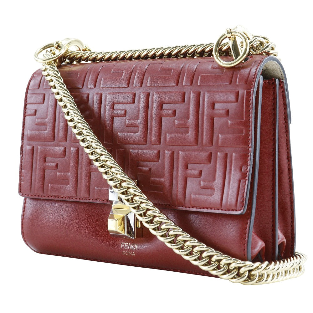FENDI Shoulder Bag 8M0381 A417 Calfskin Red Mini canai Women Used