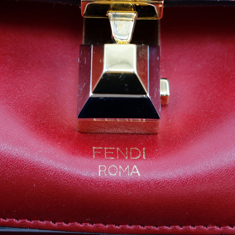 FENDI Shoulder Bag 8M0381 A417 Calfskin Red Mini canai Women Used