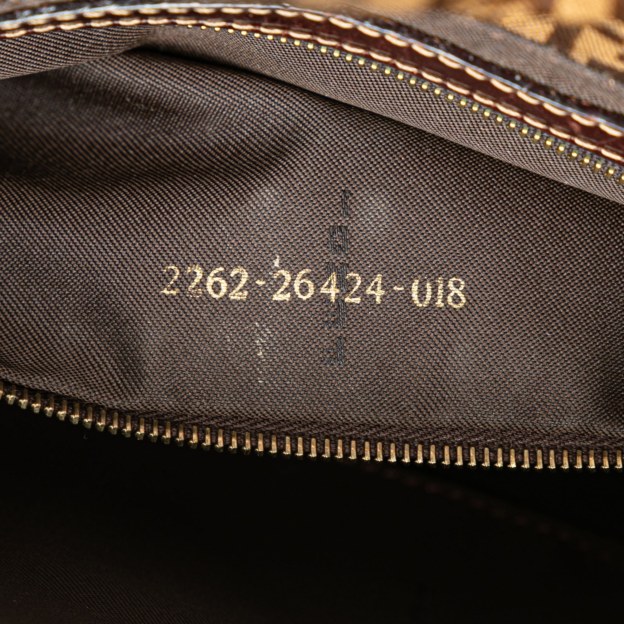 Brown Fendi Zucchino Crystal Baguette Shoulder Bag