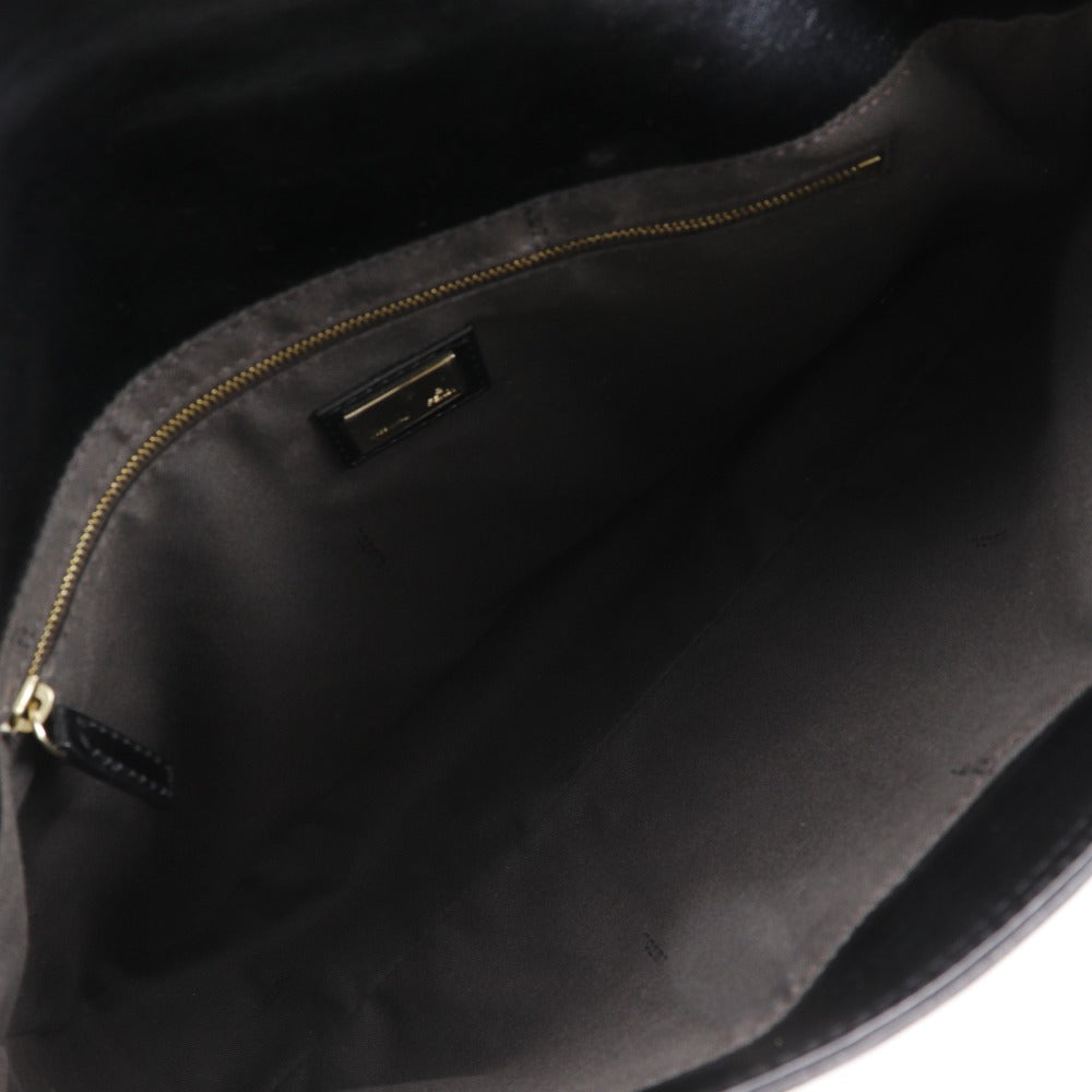FENDI Tote Bag leather black 2WAYShoulder Chain tote Women Used