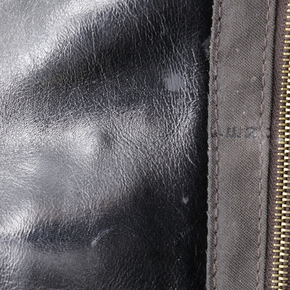FENDI Tote Bag leather black 2WAYShoulder Chain tote Women Used