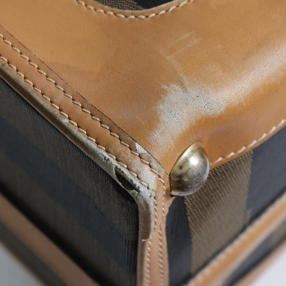FENDI Carry Bag PVC, Leather Brown unisex(Unisex) Used