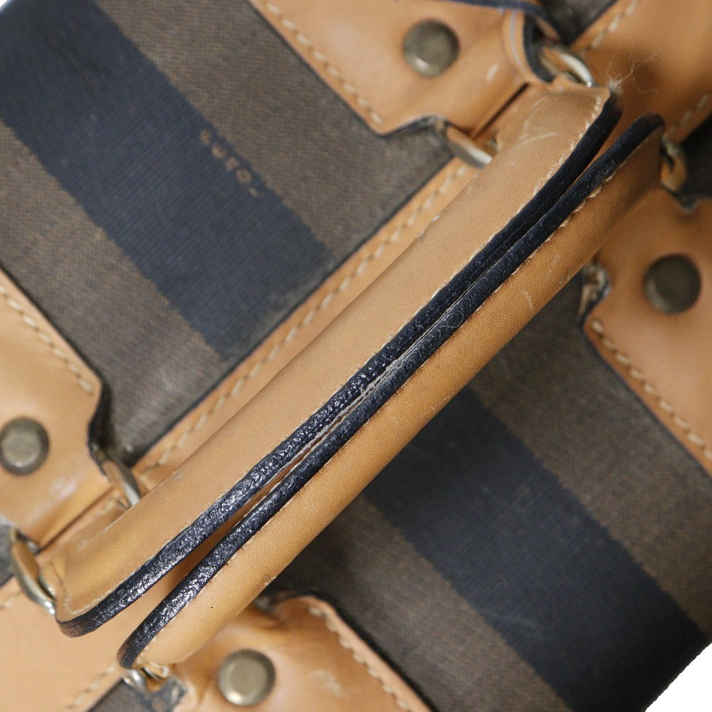 FENDI Carry Bag PVC, Leather Brown unisex(Unisex) Used